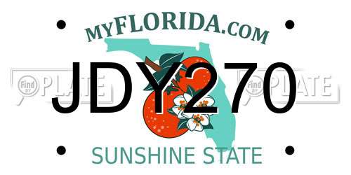 JDY270 Florida License Plate