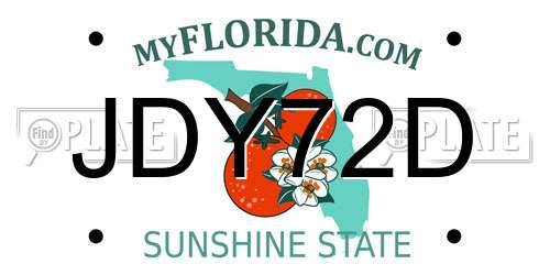 JDY72D Florida License Plate