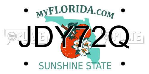 JDY72Q Florida License Plate