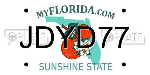 JDYD77 Florida License Plate