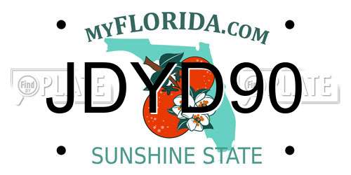 JDYD90 Florida License Plate