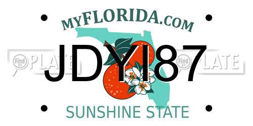JDYI87 Florida License Plate