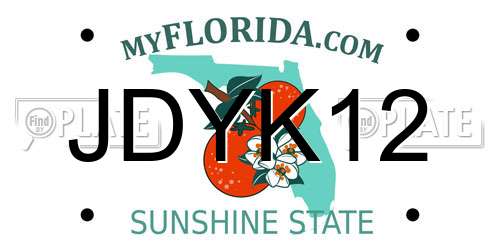 JDYK12 Florida License Plate
