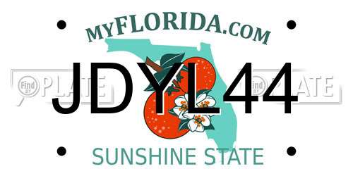 JDYL44 Florida License Plate