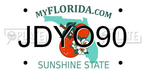 JDYO90 Florida License Plate