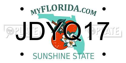 JDYQ17 Florida License Plate