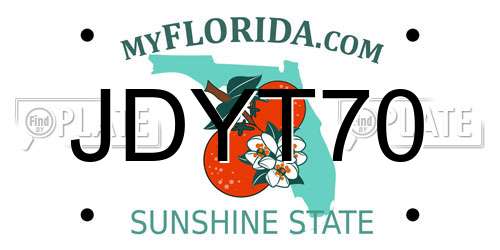 JDYT70 Florida License Plate