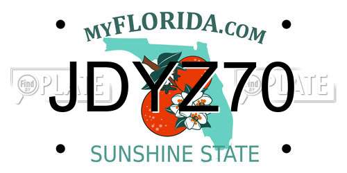 JDYZ70 Florida License Plate
