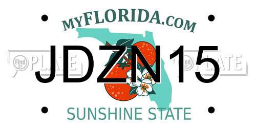 JDZN15 Florida License Plate