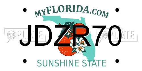 JDZR70 Florida License Plate