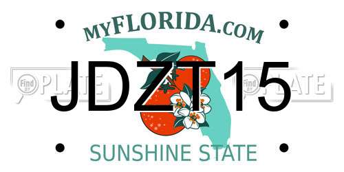 JDZT15 Florida License Plate