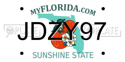 JDZY97 Florida License Plate