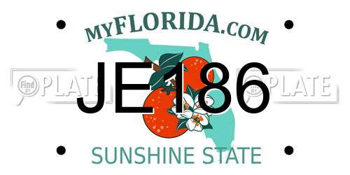 JE186 Florida License Plate