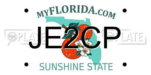 JE2CP Florida License Plate