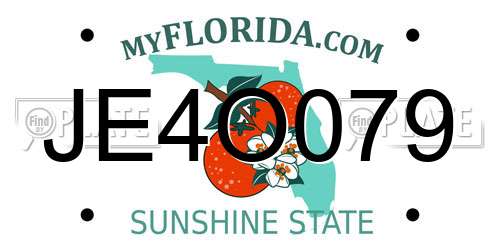 JE4O079 Florida License Plate