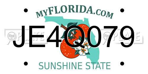 JE4Q079 Florida License Plate