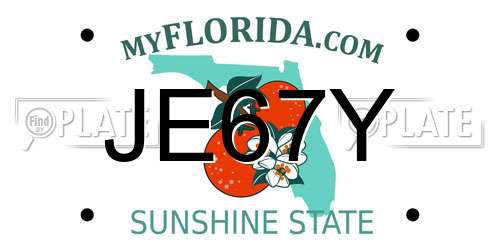 JE67Y Florida License Plate