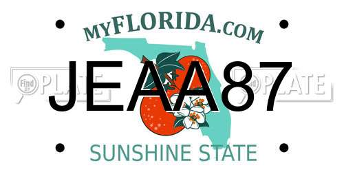 JEAA87 Florida License Plate