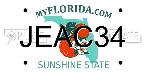 JEAC34 Florida License Plate