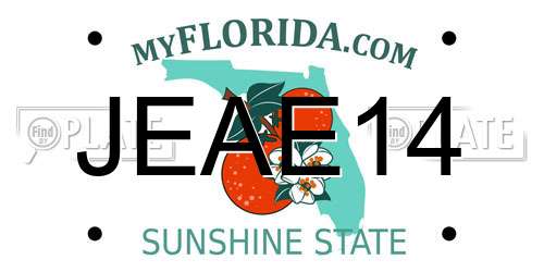 JEAE14 Florida License Plate