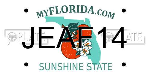 JEAF14 Florida License Plate