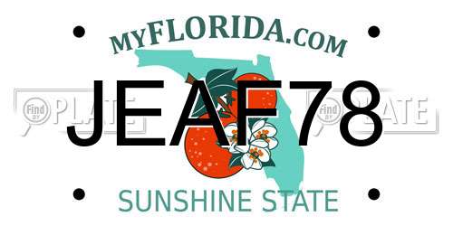 JEAF78 Florida License Plate