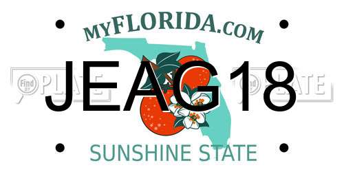 JEAG18 Florida License Plate