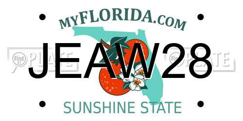 JEAW28 Florida License Plate