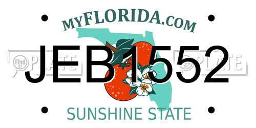 JEB1552 Florida License Plate
