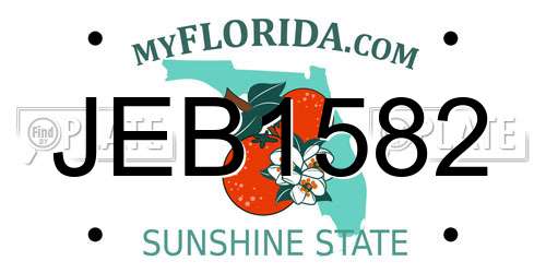 JEB1582 Florida License Plate