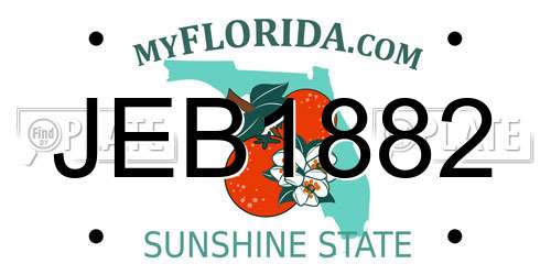 JEB1882 Florida License Plate