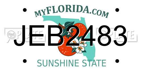 JEB2483 Florida License Plate