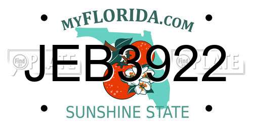 JEB3922 Florida License Plate