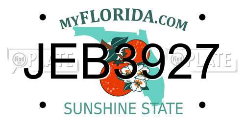 JEB3927 Florida License Plate