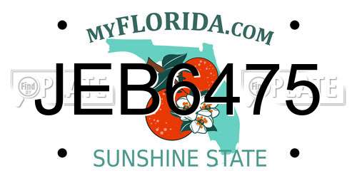 JEB6475 Florida License Plate