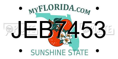 JEB7453 Florida License Plate