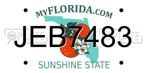 JEB7483 Florida License Plate