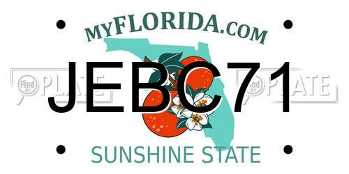 JEBC71 Florida License Plate