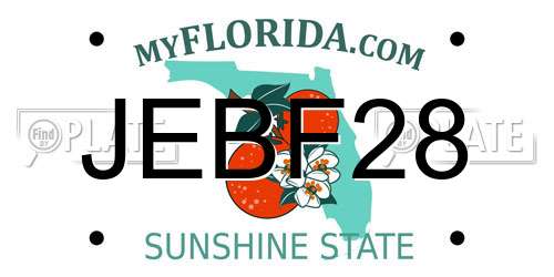 JEBF28 Florida License Plate