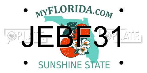 JEBF31 Florida License Plate