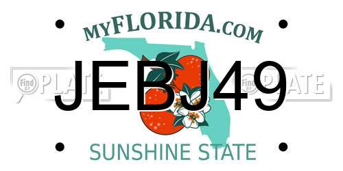 JEBJ49 Florida License Plate