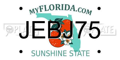 JEBJ75 Florida License Plate