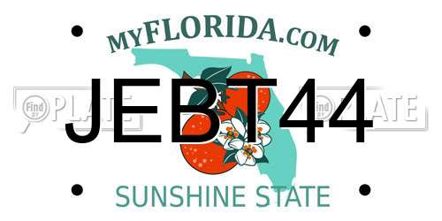 JEBT44 Florida License Plate