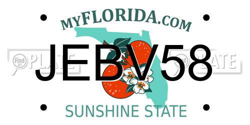 JEBV58 Florida License Plate