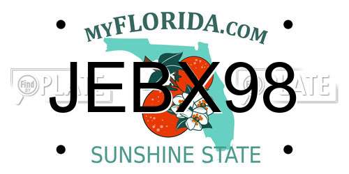 JEBX98 Florida License Plate