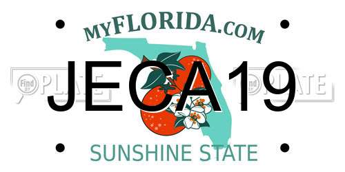 JECA19 Florida License Plate