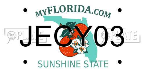 JECY03 Florida License Plate
