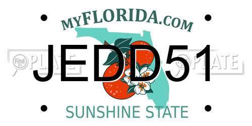 JEDD51 Florida License Plate