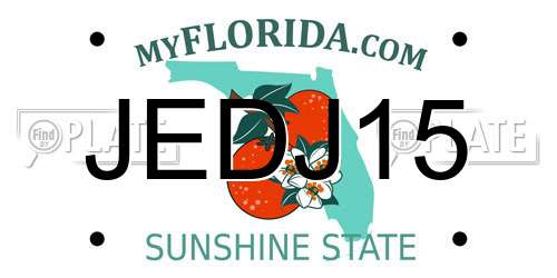 JEDJ15 Florida License Plate
