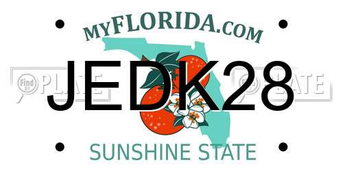 JEDK28 Florida License Plate